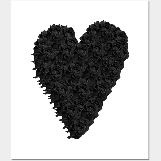 Black Rose Heart Wall Art by Not Meow Designs 